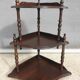 Corner wall display with 3 mahogany shelves