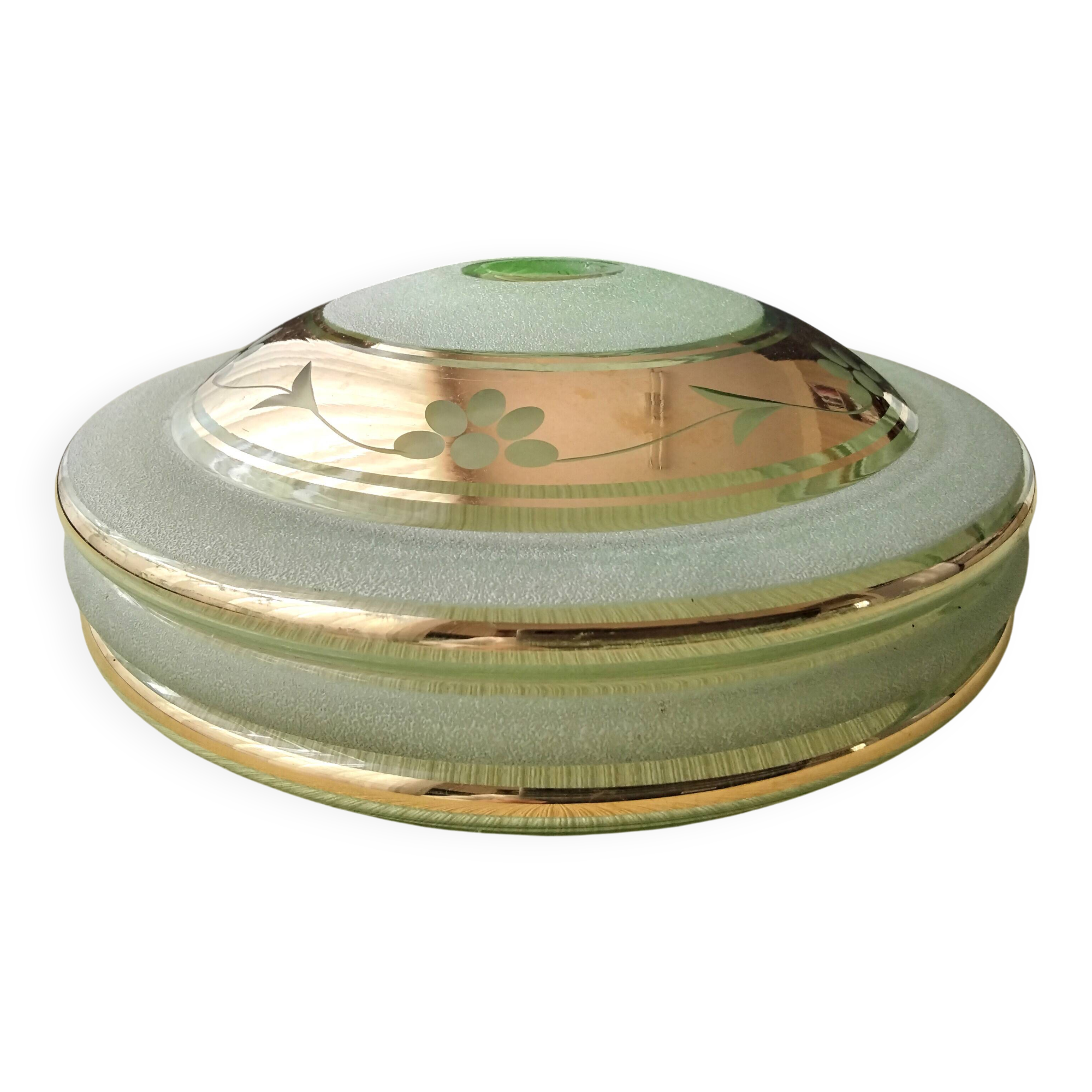 Globe for suspension in granite glass from the 30s and 40s