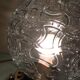 Structured glass globe lamp and metal-brass/ vintage 60s and 70s base