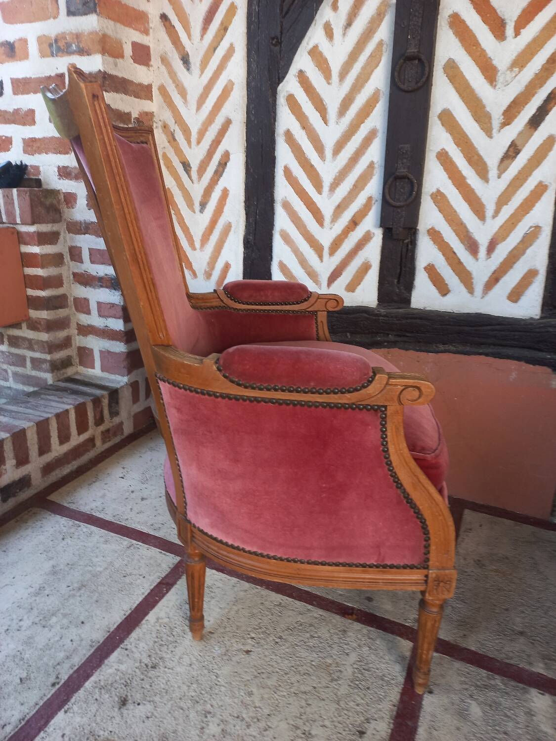 Louis XVI style bergère armchair
