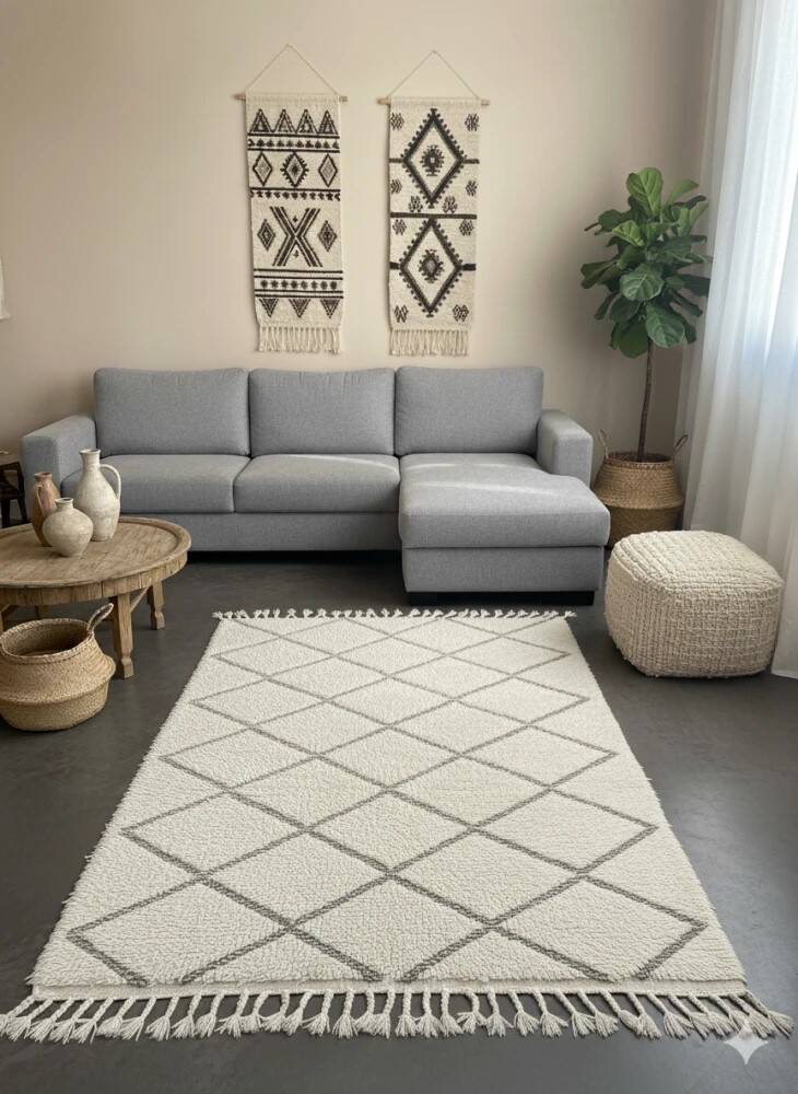 Tapis Marocain à losanges marron