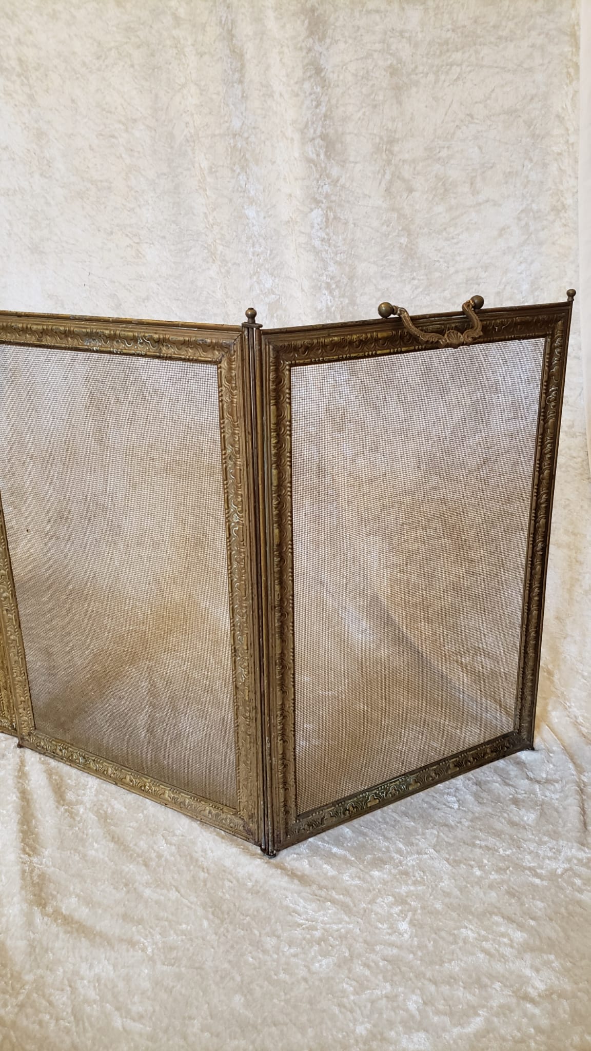 Brass and bronze steel firewall 4 panels XIX°