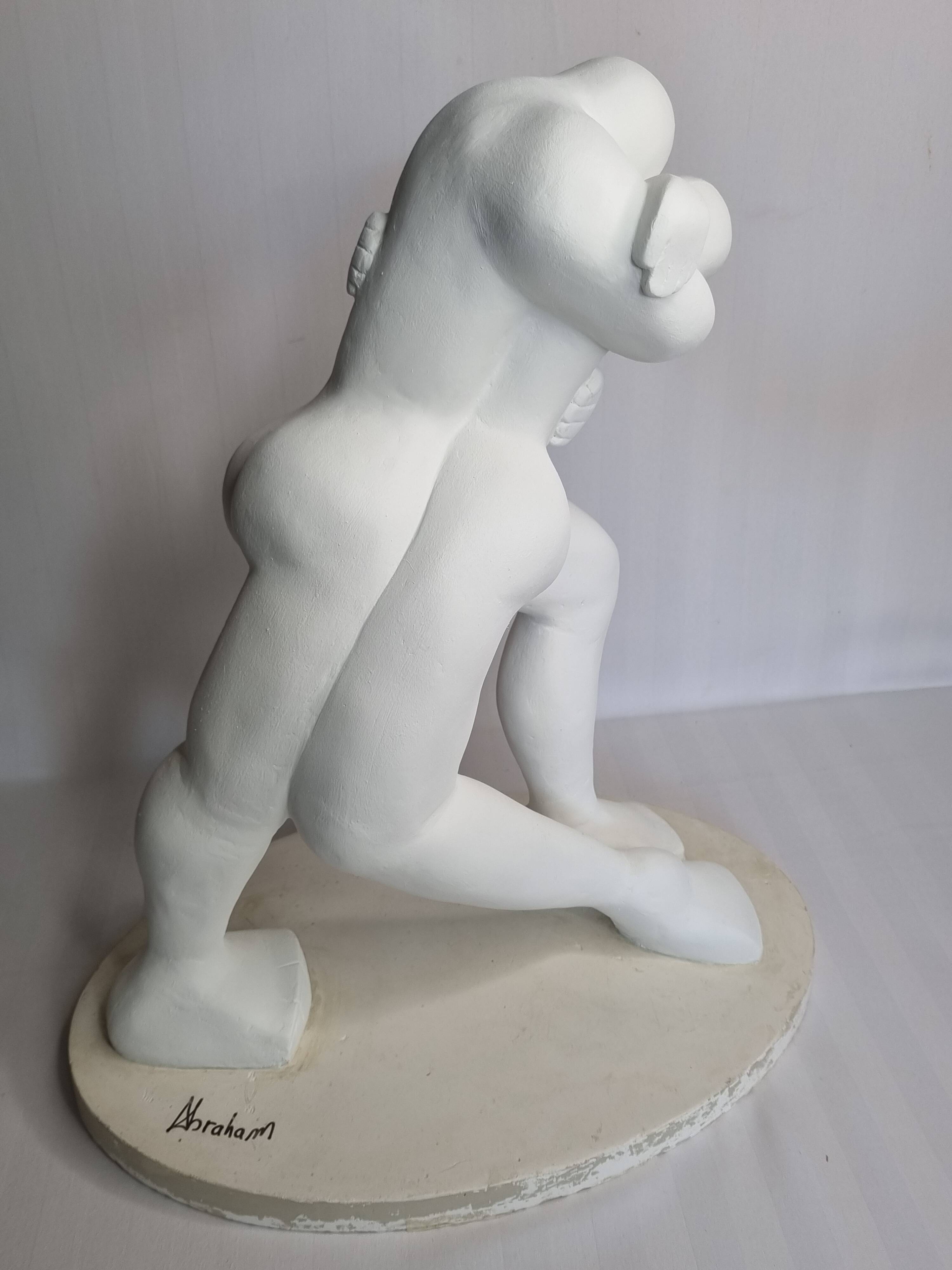 Original sculpture The Embrace signed Françoise Abraham patinated plaster 46 cm
