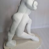 Original sculpture The Embrace signed Françoise Abraham patinated plaster 46 cm