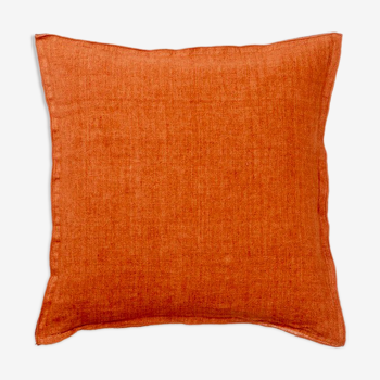 Coussin en lin 50x50cm couleur terracotta