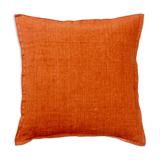 Linen cushion 50x50cm terracotta color