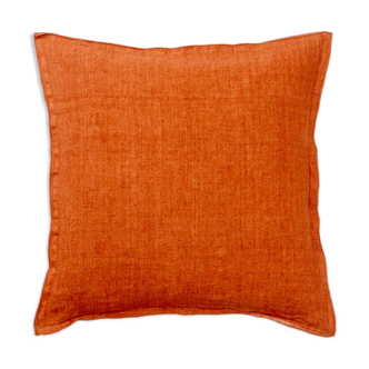 Coussin en lin 50x50cm couleur terracotta