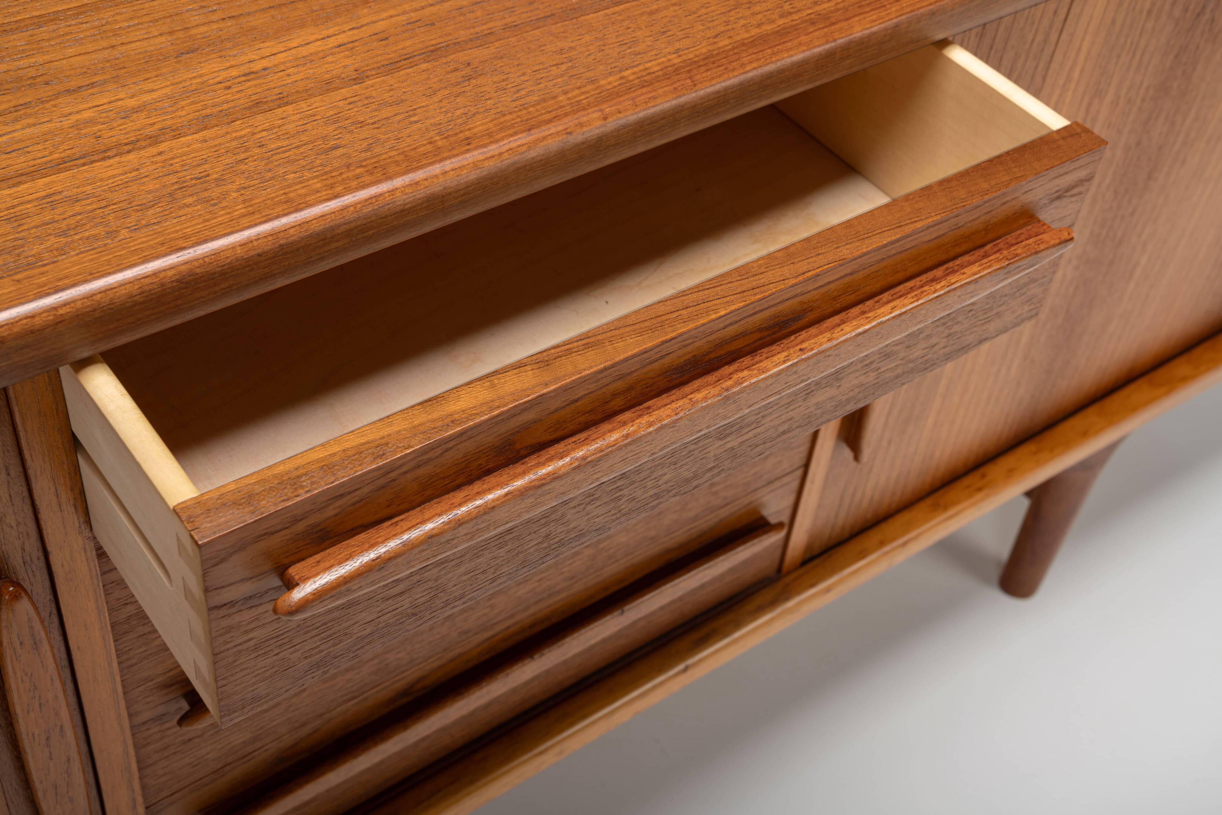 Tambour door sideboard by Johannes Andersen for C.F.C. Silkeborg, Denmark 1960s