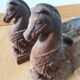 Chenets en fonte, tête de cheval