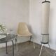 Lampadaire seventies totem, chrome et daim