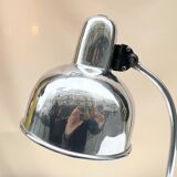 Industrial swan neck desk lamp 1950 in polished metal Bauhaus type
