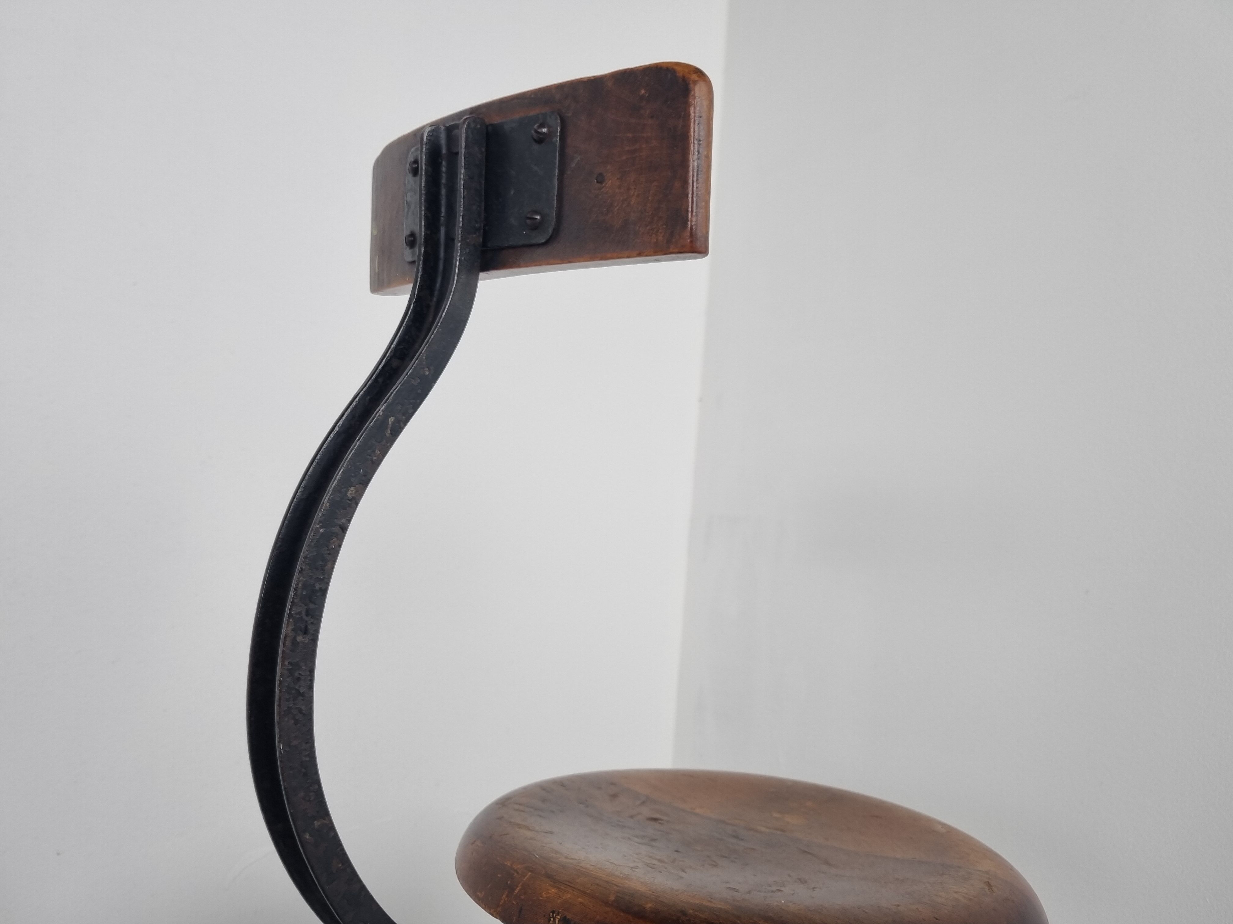 Vintage industrial stool, 1950s