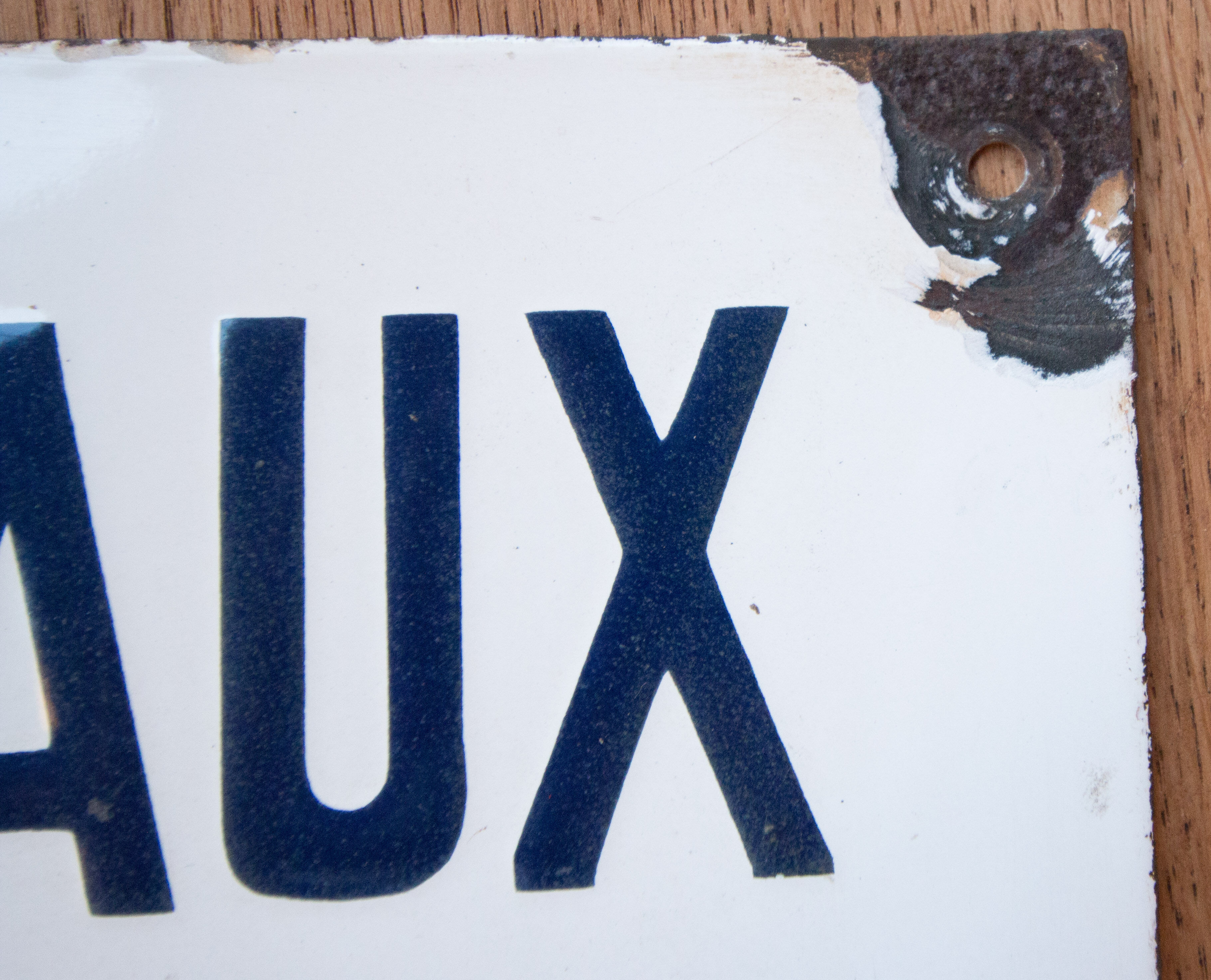 Enamelled "office" plate