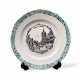 Talking plate 20cm 1965 Boulogne sur Mer France Côte d'Opale old vintage ceramic
