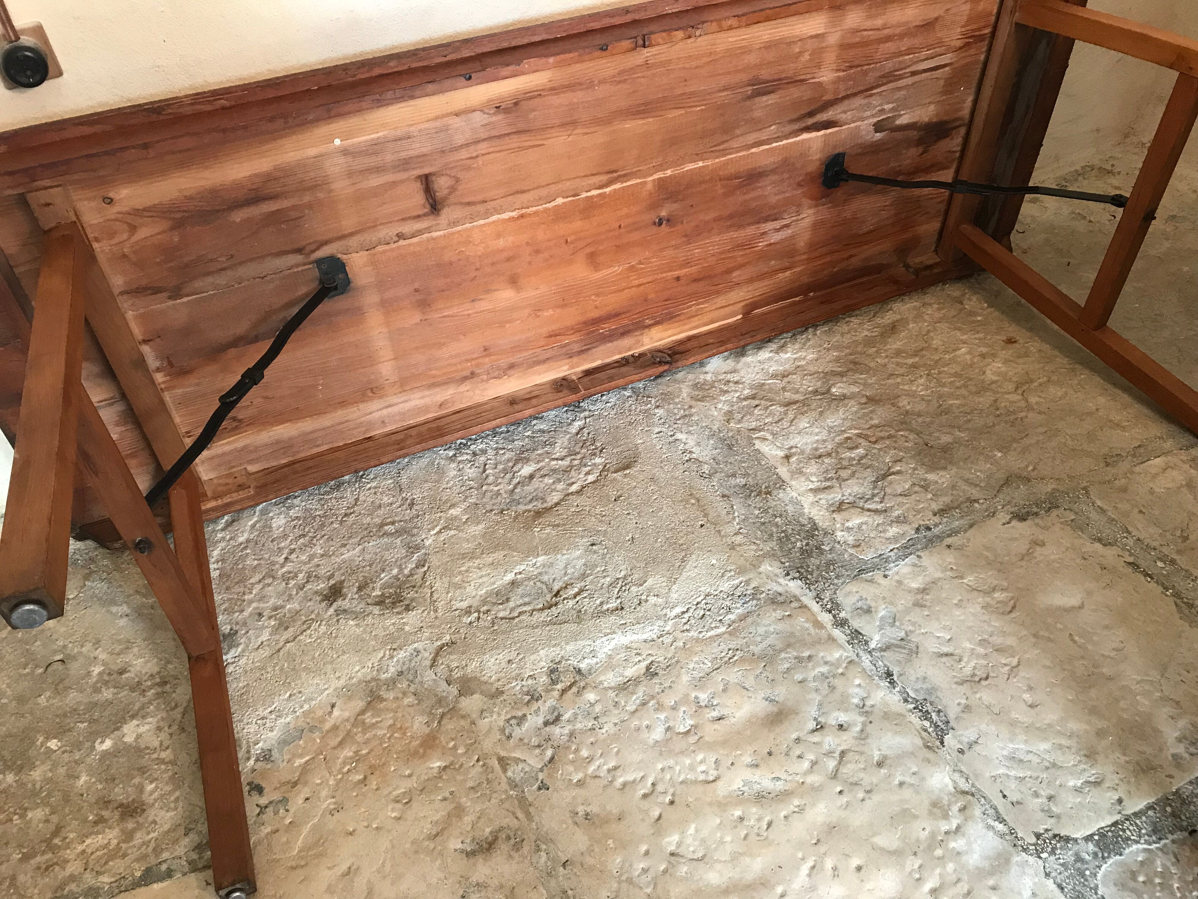 Vintage mid-century farm or estaminet dining table