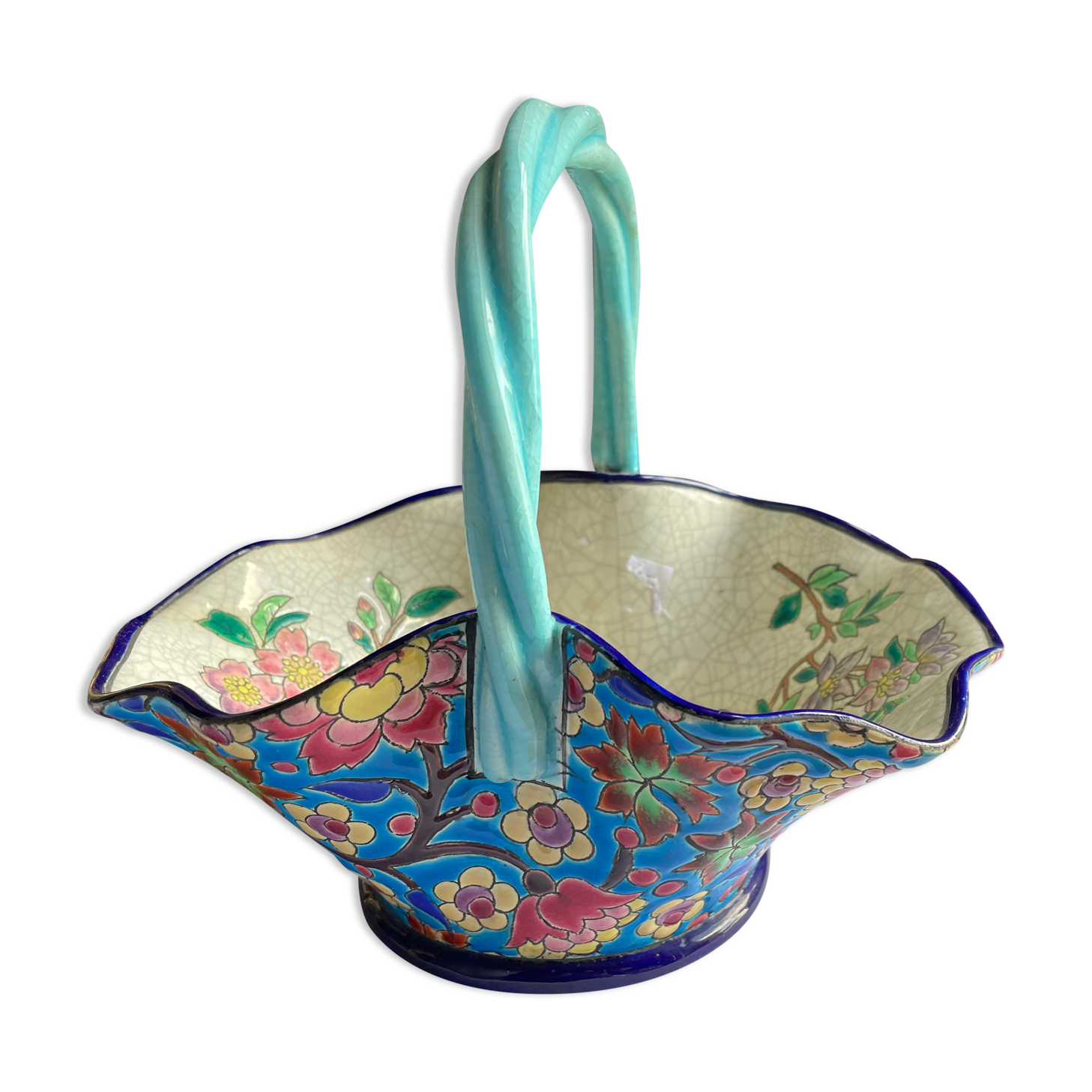 Longwy enamel basket