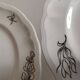 Dessert plates in half Luneville porcelain, black decor