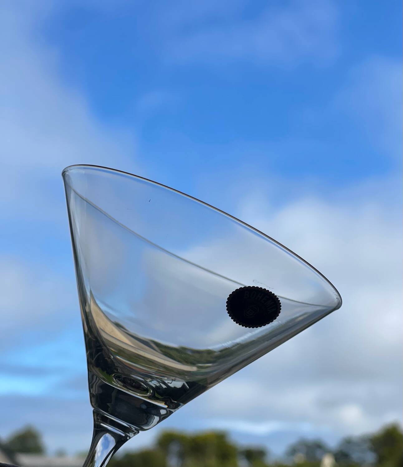 6 Bohemian crystal cocktail glasses.