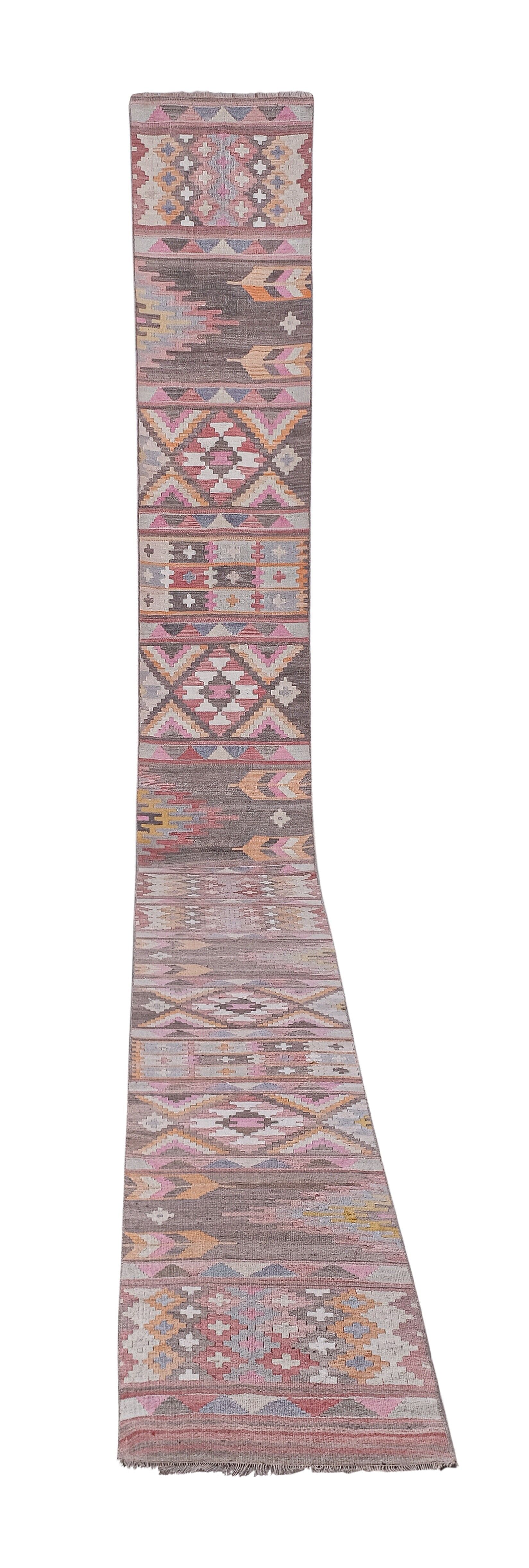 Vintage Turkish rug from Oushak, handwoven 70x710 cm