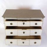 Gustavian Chest Of Drawers Grey Painted, Swedish Origin From 1840s