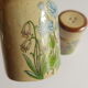 Set salière et poivrier en grès décor floral vintage