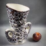 Vase with two handles in glazed ceramic - vallauris, marius giuge style fat lava