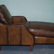 Chaise Longue en Cuir Teint à la Main