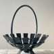 Brutalist wrought iron basket from the 1960s.