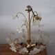 Italian flower chandelier in brass and glass