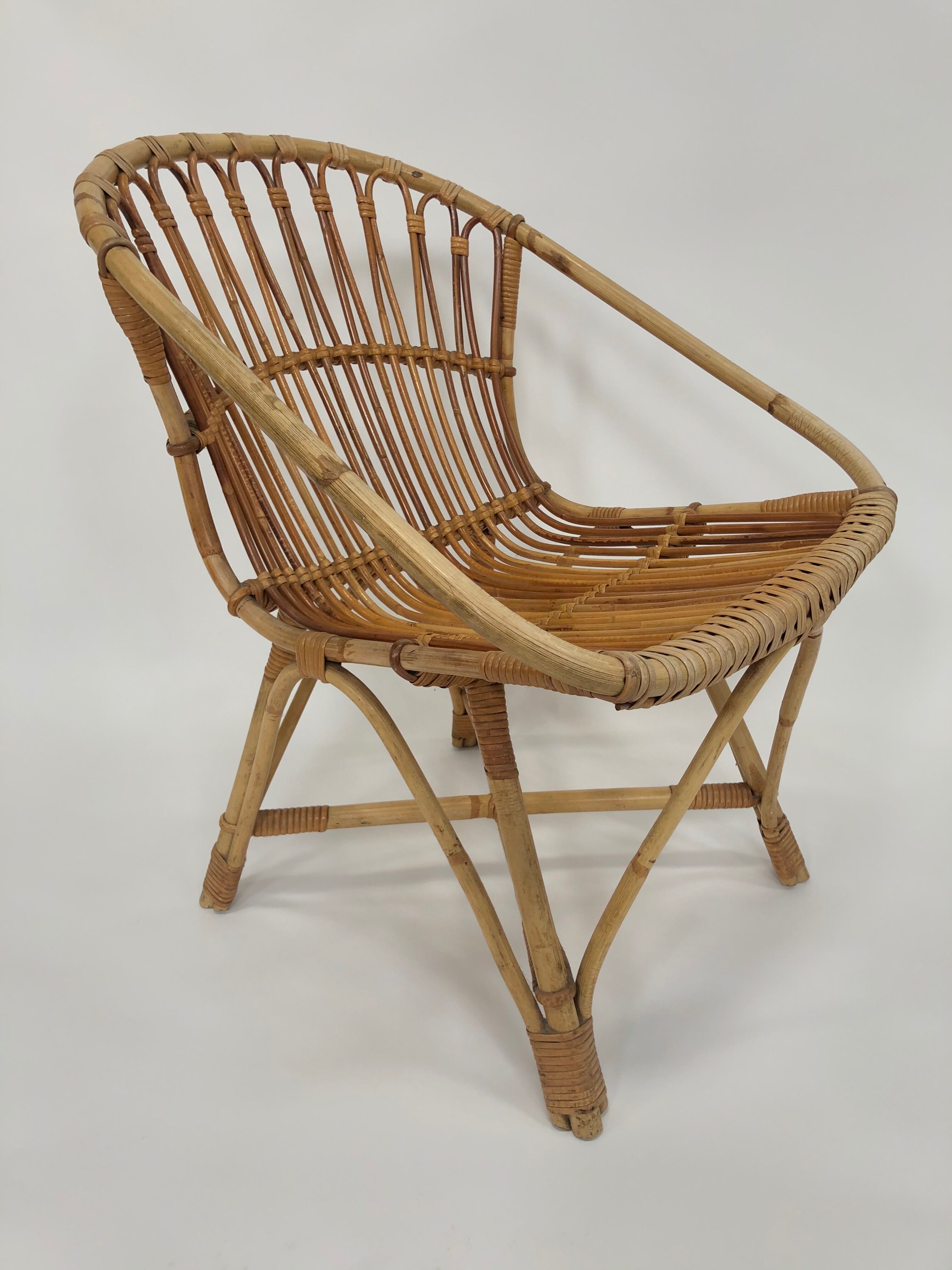 Fauteuil en rotin de Rohe Noordwolde, 1960, Pays-Bas