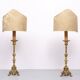Large 18th century Dutch Brass altar candlesticks Floor lamps .