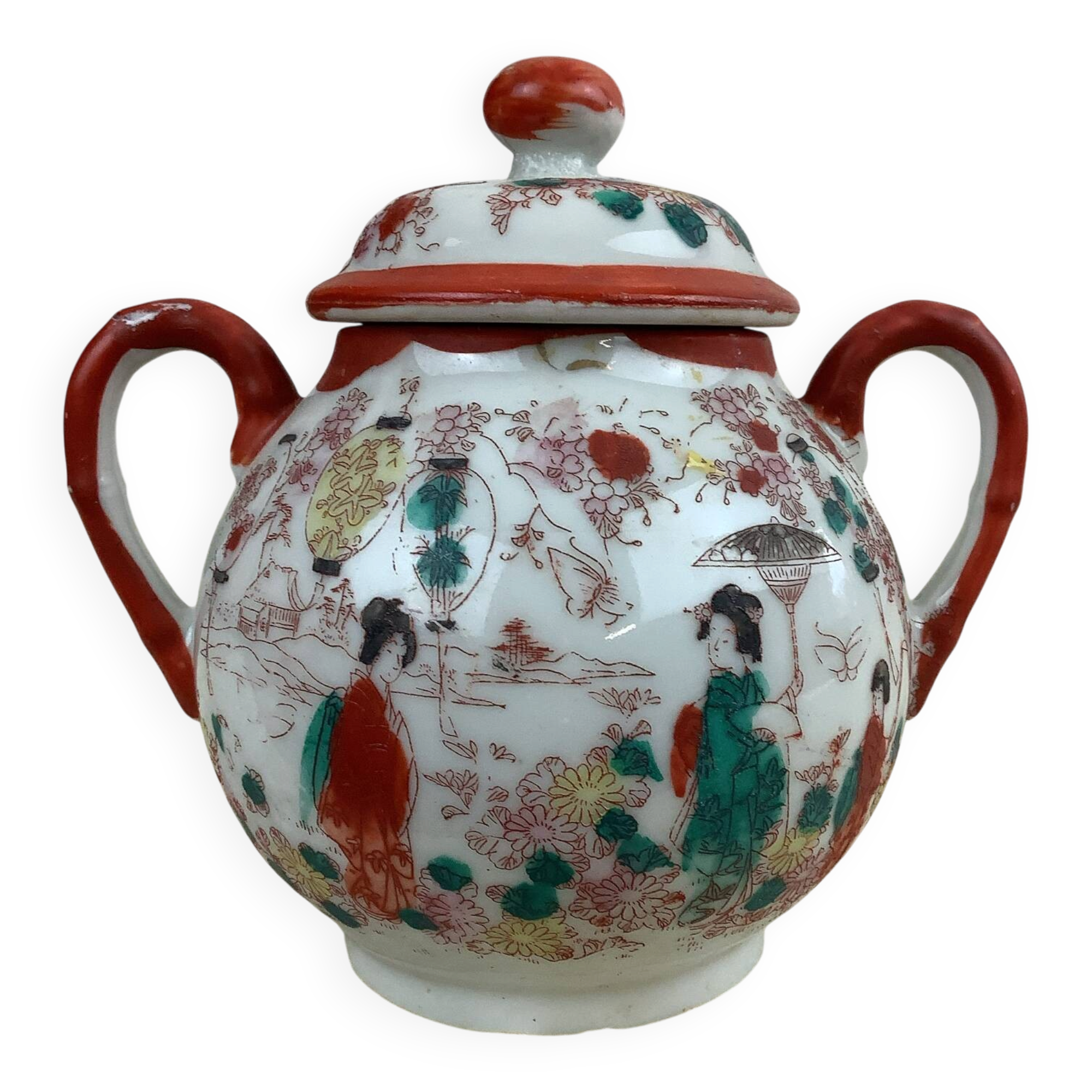 Antique Japanese sugar bowl