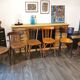 Series of 6 mismatched bistro chairs Baumann and Mahieu