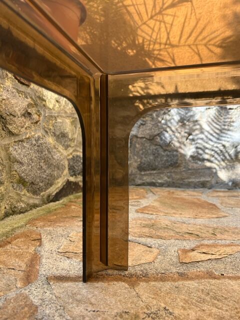 Coffee table 1970 translucent plexi brown