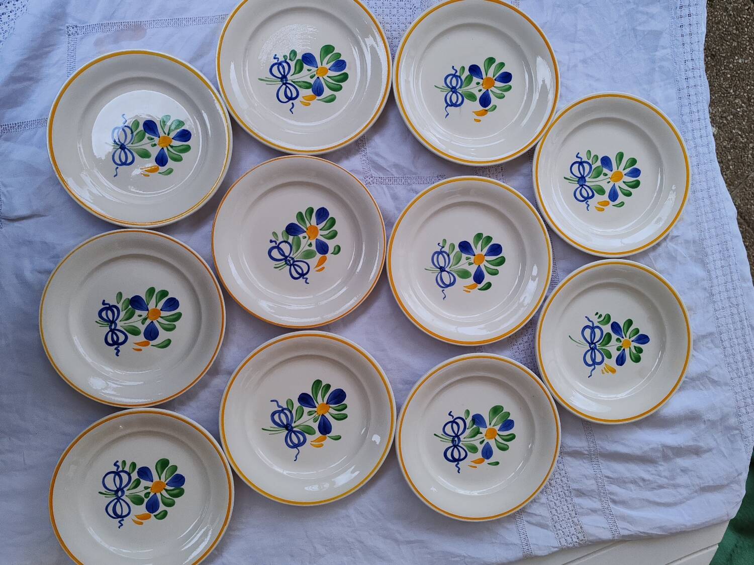 Floral decoration dessert plates