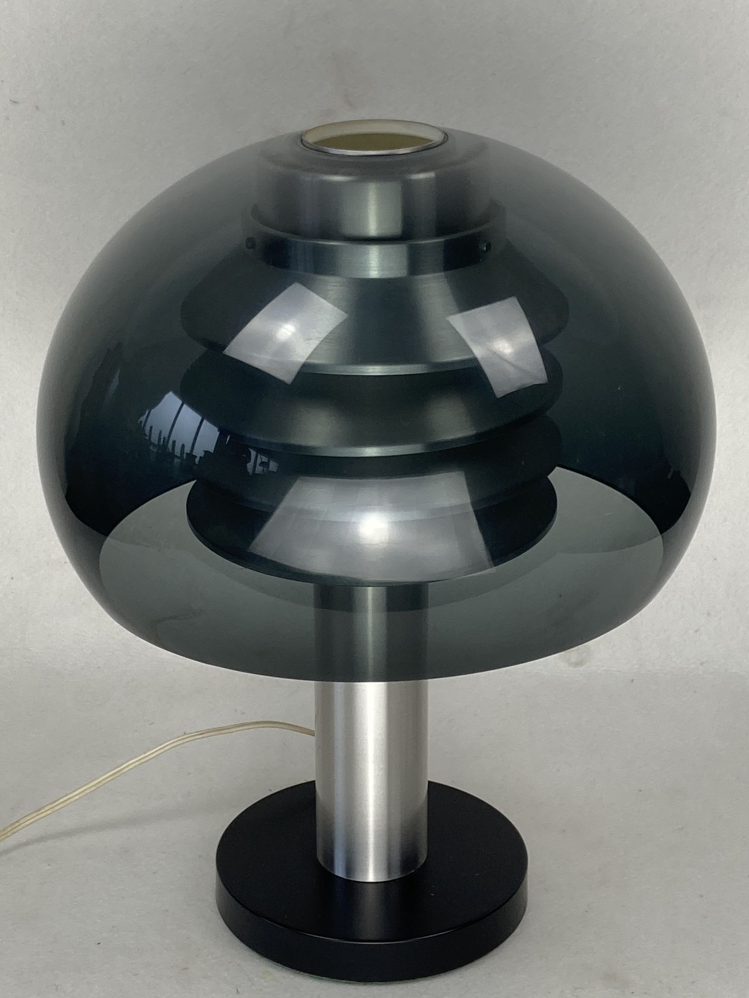 Space age aluminum mushroom dome lamp by Hans Agne Jakobsson for Markaryd, Sweden 1960s