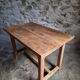 Vintage pine kitchen table or desk with two drawers – 1950s