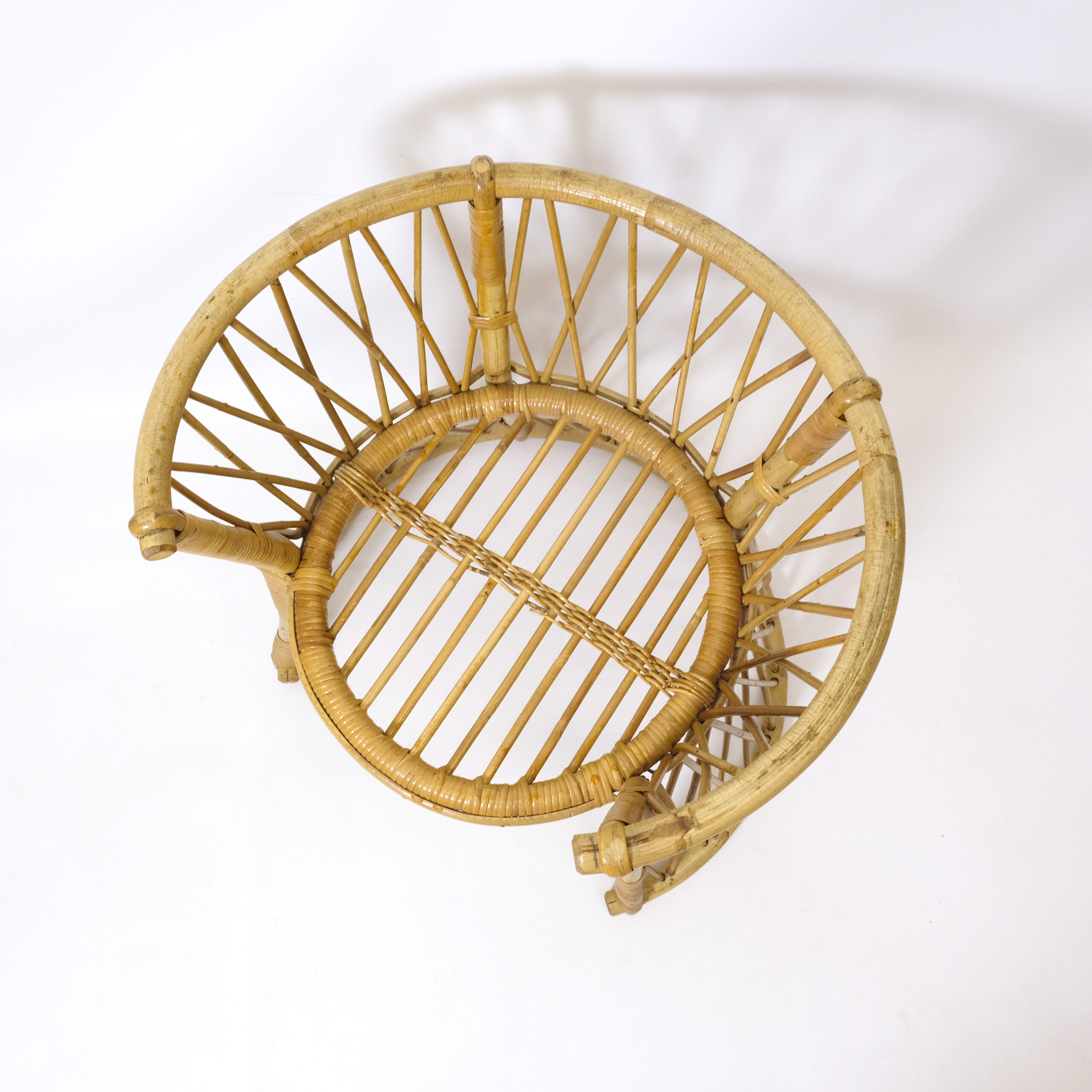 Rattan children's chair from the 1960s to 1970