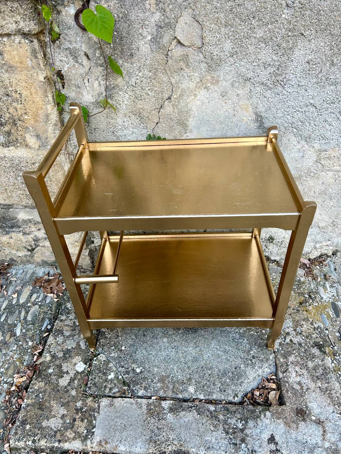 Golden serving tray