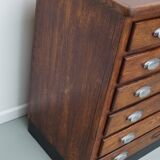 Armoire d'apothicaire vintage en chêne français, années 1950