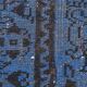 Vintage blue and black Turkish rug with traditional design, 163 × 268 cm