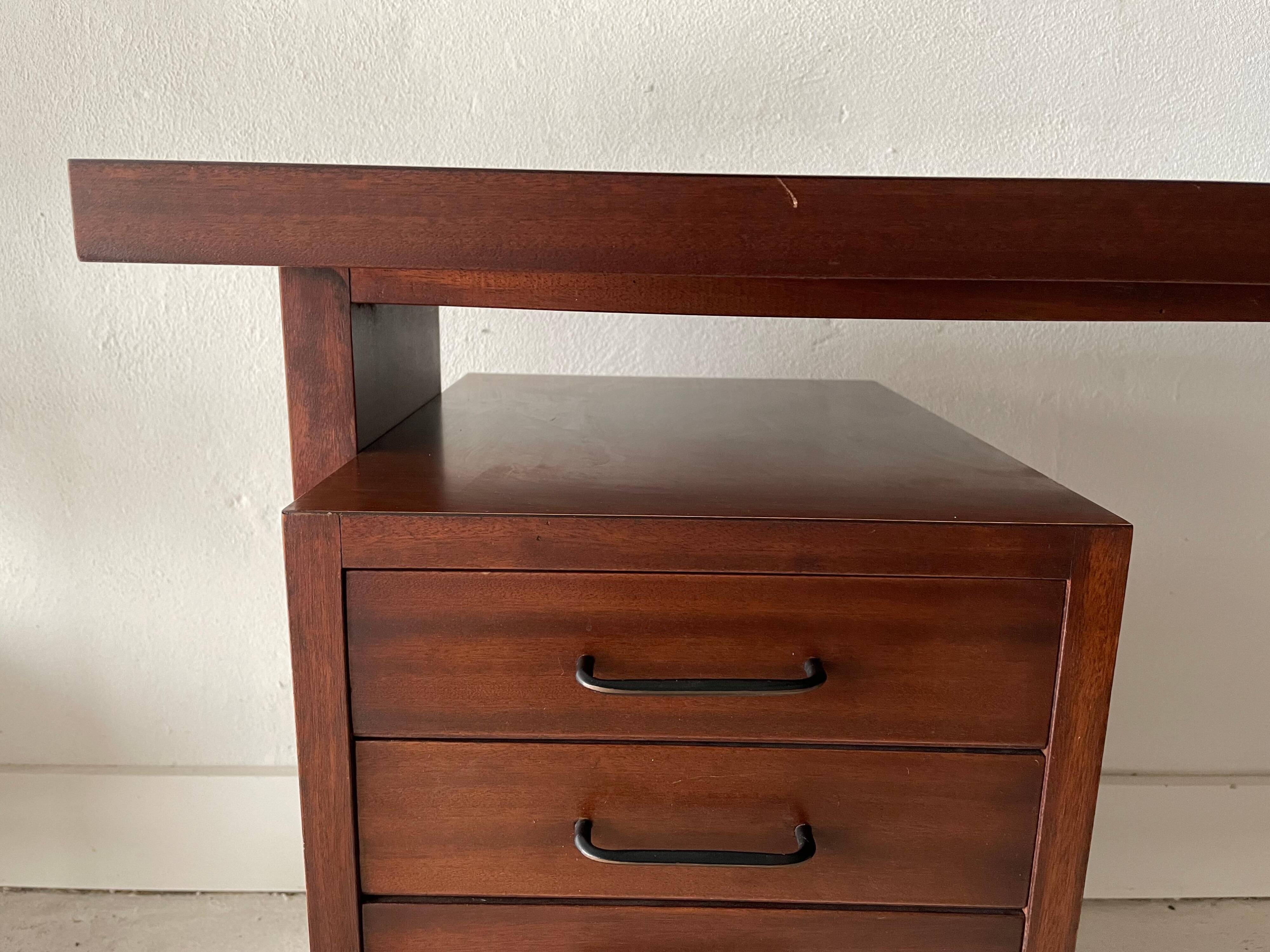 Mid-century modern Italian desk with 5 drawers, 1960s, Italy