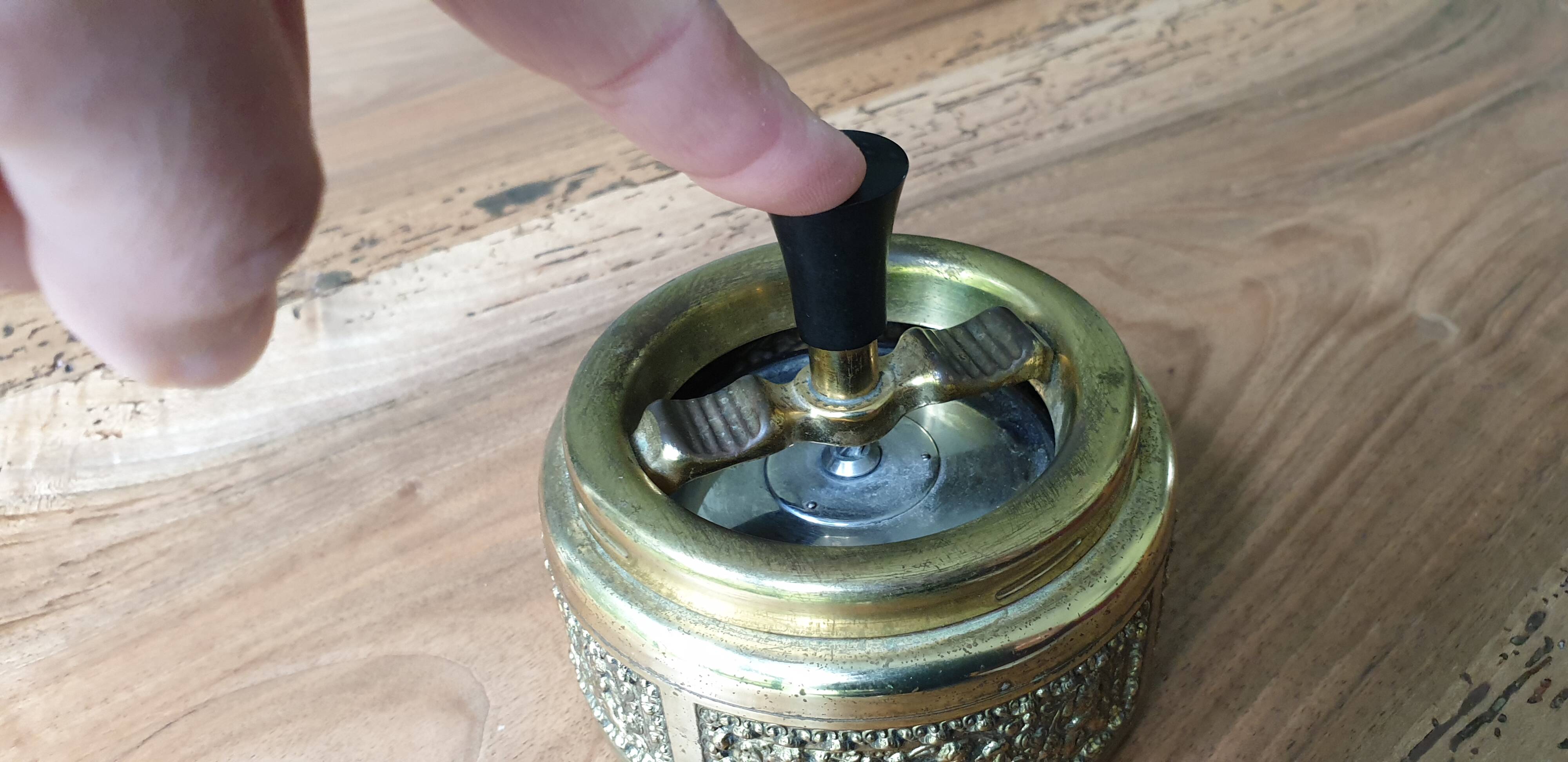 Ehrard Schleuderascher brass wheeled ashtray 1960s