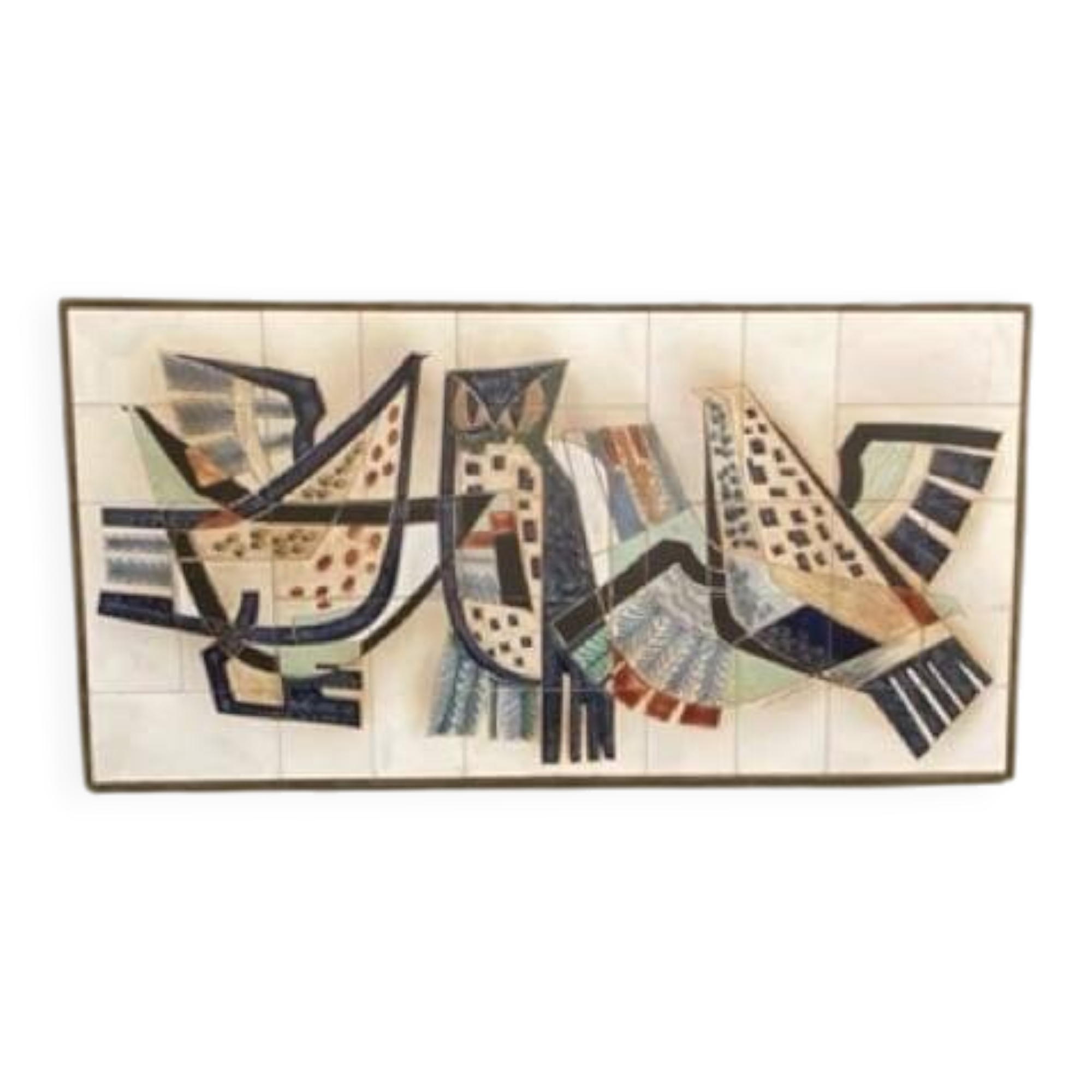 Wall panel, modernist ceramic signed Sinclair (from Hendrickx), 1950/60