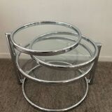 Vintage chrome coffee table with swivel tops
