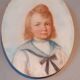 Pastel Old Portrait Of A Child Dated 1921 And Signed