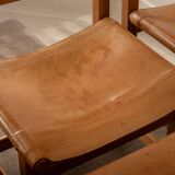 Vintage Kotka Dining Chairs Tomas Jelinek IKEA, Pine Leather 1980s Set of 6