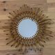 Miroir soleil 56 cm en bois effet bambou