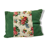 Green and flowery cushion