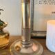 Large chiseled brass candle holder h24 cm
